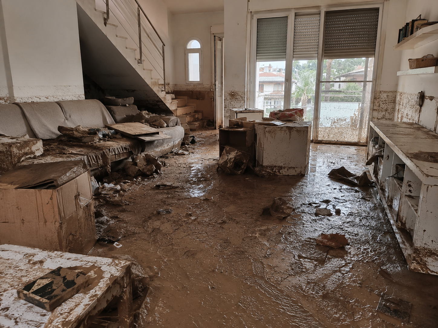 Escenario representativo de vivienda con daños por agua